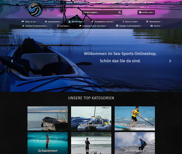 Das spezielle Wassersportfachgeschäft mit Onlineshop und Produkten wie Boot  Aussenborder sowie Zubehör