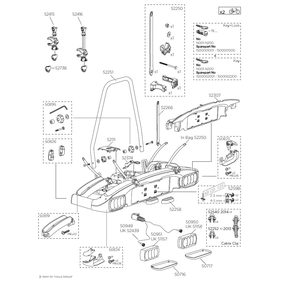 EuroClassic G6 928 Ersatzteilliste Fahrradträger Thule