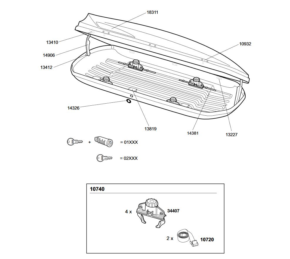 Ersatzteile für Thule Pacific 700 Dachbox, Suche nach Produkten, Cargoboxen Dachboxen Gepäckkörbe und Taschen