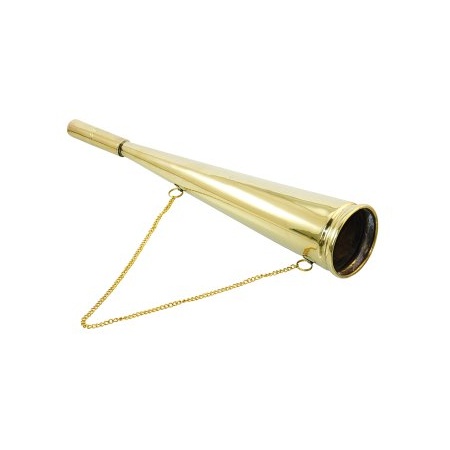 Signalhorn aus Messing poliert mit Kette Nebelhorn Mundnebelhorn Signalhorn  gerade 330mm