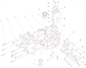 Ersatzteilliste Kurbelwellengehäuse Hidea BF15 BF20 Vergaser Ersatzteileliste 