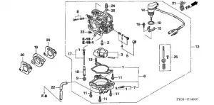 Ersatzteilliste Vergaser automatische Schaltung Honda BF15 BF20 Ersatzteileliste (BJ09BA) BF20D3 BF20DK2 BF20DK3