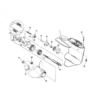 Ersatzteileliste für Mercury Mariner 15PS (11KW) 2Takt Außenborder Getriebe Unterwasserteil Ersatzteilliste Seriennr. 9542620-9792199 Design II 2