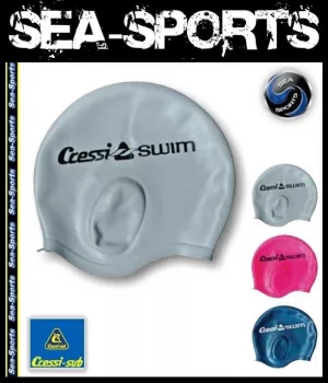 Restposten Badekappe bzw. Badehaube Ear Cap von Cressi Sub Farbe: Grau