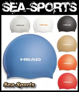 Head Badekappe Schwimkappe Badehaube Cap Silicone Flat Single Color, Farbe: Blue Blau