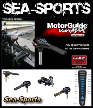 Elektromotor Aussenborder Motor Guide MotorGuide Varimax V75HT42Zoll 107cm 24Volt Digital Aussteller leichte Gebrauchspuren neun unbenutzt