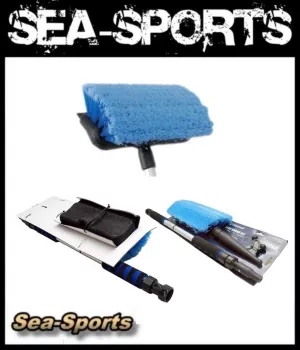 attwood Reinigungsset  Bootswaschbürste Besen mit Teleskopstange und Haken Deck Brush Kit ca.120cm