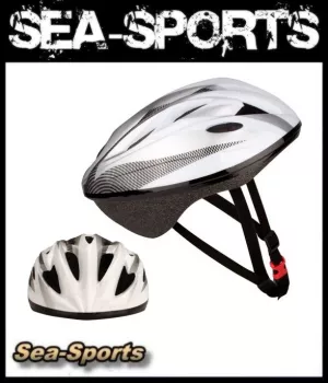 Radhelm Nijdam Fahrradhelm Senior Aufdruck Skatehelm Helm weiss silber schwarz