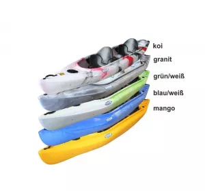 Wanderkajak Canonball Zweierkajak mit Kindersitz Wet Elements Winner Kayak Hug  PE 4,00m ca.43,1kg