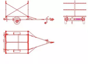 ungebremster Bootstrailer Harbeck 750KM3 Aufbau mit Mittelaufbau speziell für Wettkampfkajaks geeignet Eigengewicht ca.300kg Nutzlast ca.450kg Bild Muster Zubehör und Verkauf nur auf Anfrage per Werksvertrag