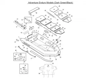 Ersatzteile für Quicksilver Adventure Enduro Models Schlauchbooten Schlauchbootboden event. auch bei anderen Booten passendes Zubehör Teile