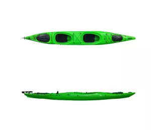 2er Kajak Lagerboot Riot Polarity 16,5 rush grün Kayak Zweierkajak Tandem Freizeitkajak Tourenkajak mit viel Stauraum mit Rudder 503cm Aussteller mit leichten gebrauchsspuren und Kratzern durch Lagerung und Vorführung neu und ungefahren